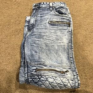 Robbin Jeans size 38/36 acid wash zipper design like new